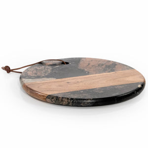 Round Marble & Acacia Wood Charcuterie Board - The Collective Park City