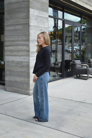 Round - Neck Pullover Sweater - The Collective Park City