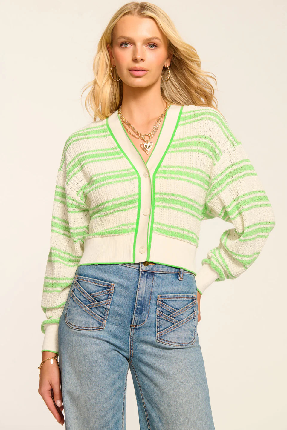 Romy Cardigan - Lime Green