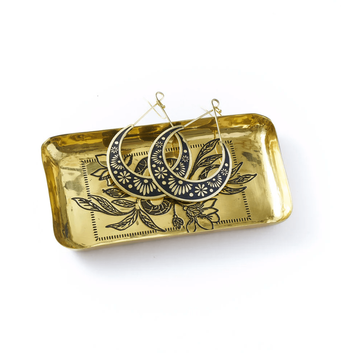 Saanp Etched Brass Catchall Tray - The Collective Park City