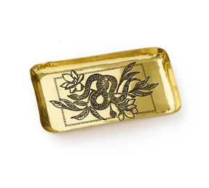 Saanp Etched Brass Catchall Tray - The Collective Park City
