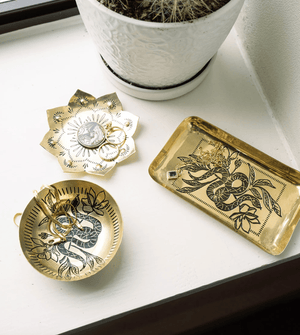 Saanp Etched Brass Catchall Tray - The Collective Park City