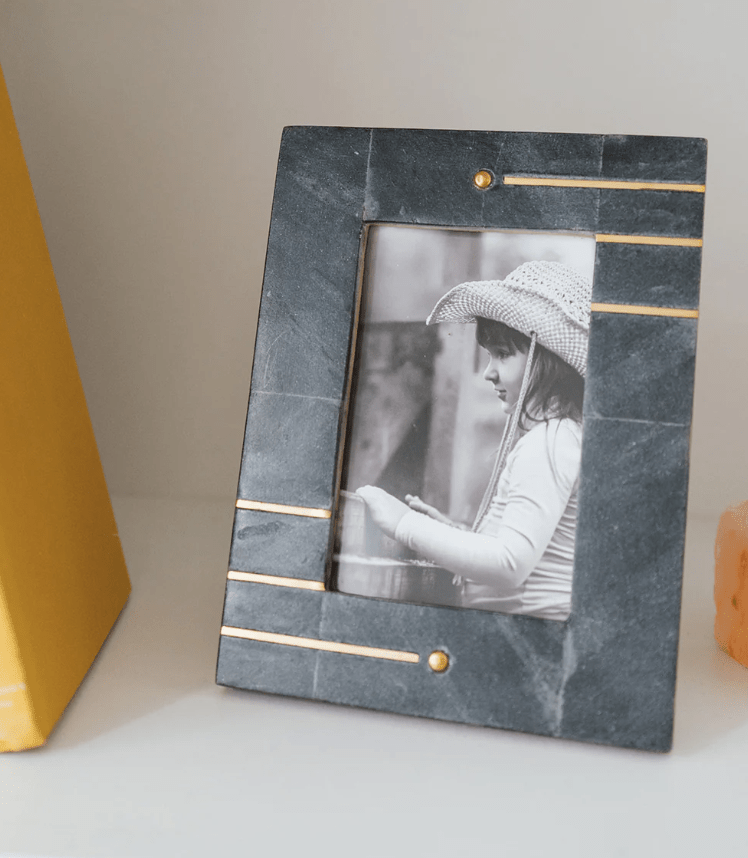Sammita Black Marble Carved Picture Frame - 4x6 - The Collective Park City