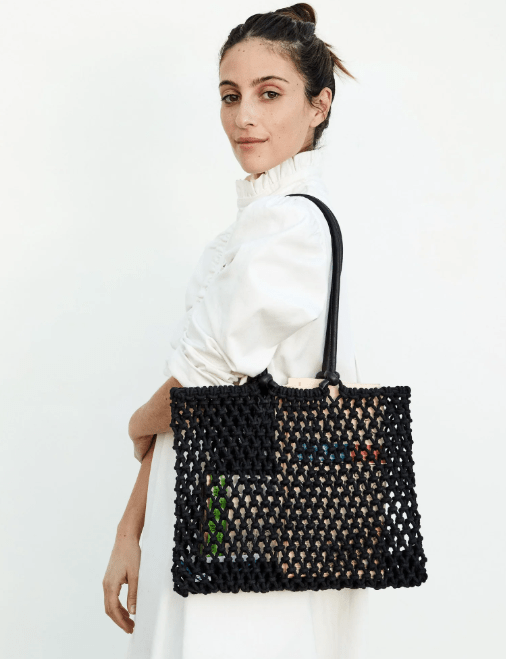 Sandy / Black Woven Bag - The Collective Park City