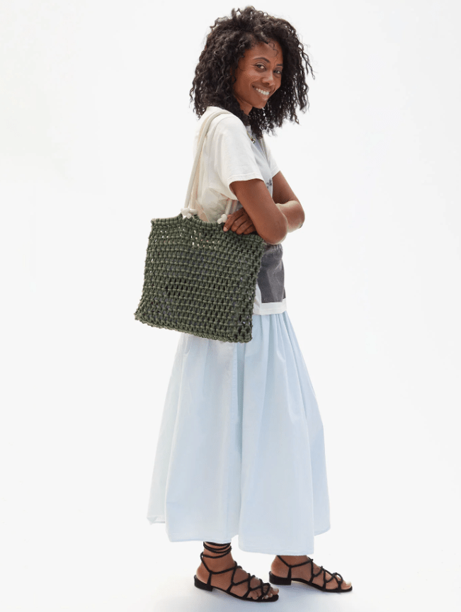 Sandy / Olive Woven Bag - The Collective Park City