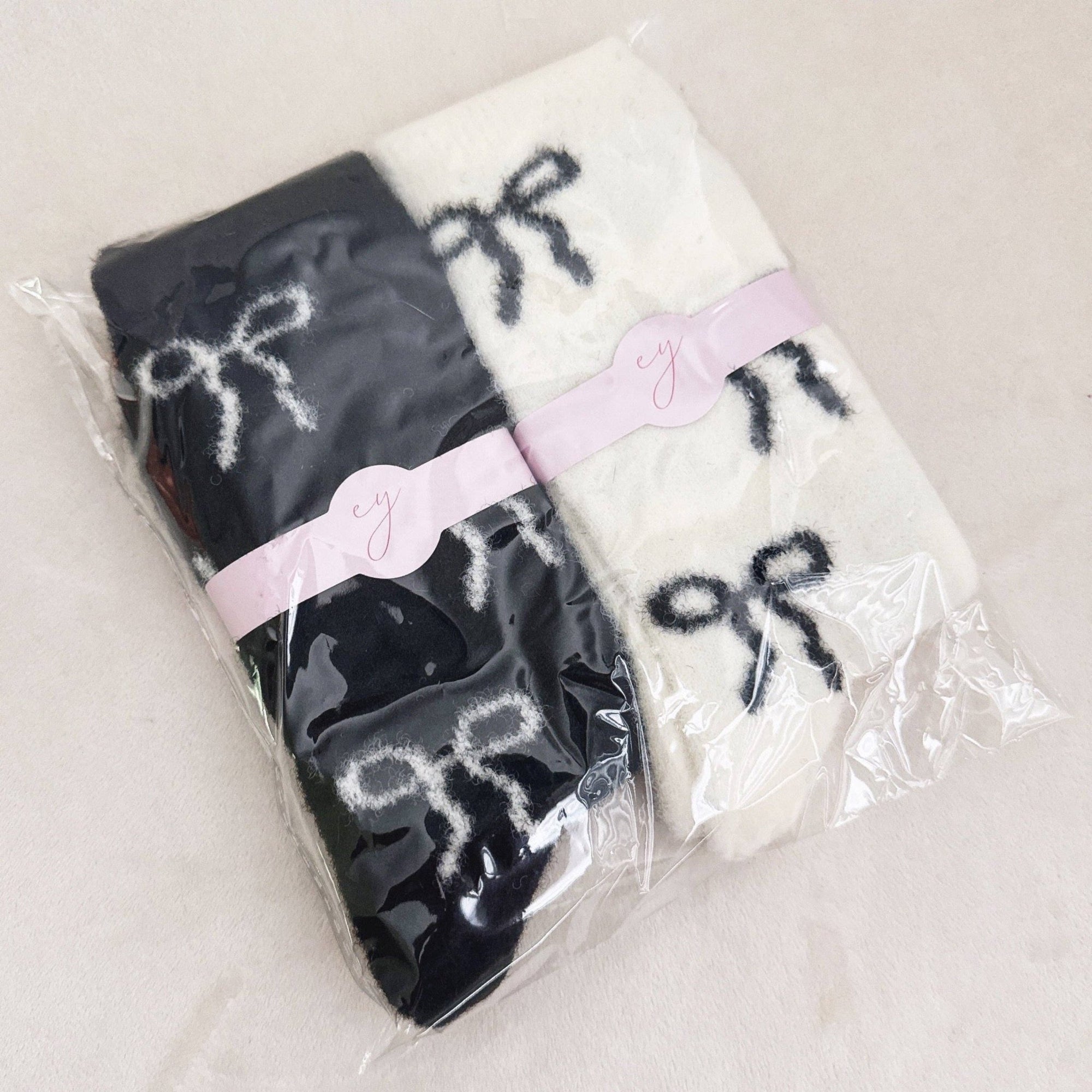 Sassy Bows Fuzzy Socks - The Collective Park City