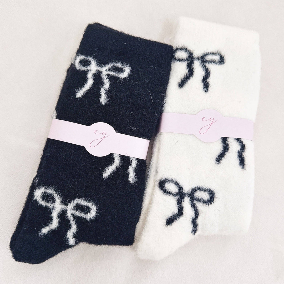 Sassy Bows Fuzzy Socks - The Collective Park City