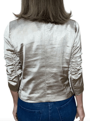 Satin Moto Zip Half Sleeve Jacket - The Collective Park City