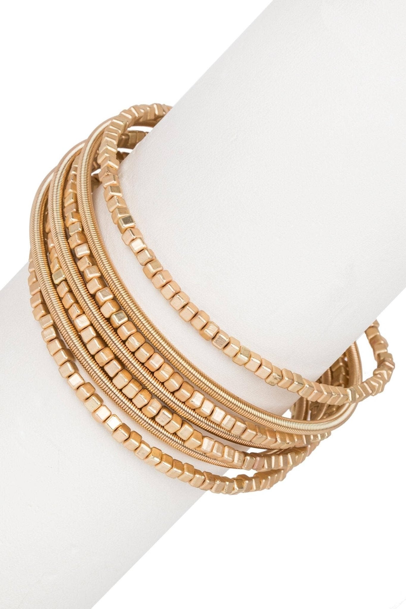 Scarlett Metallic Beaded Bracelet: Gold - The Collective Park City