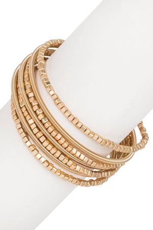Scarlett Metallic Beaded Bracelet: Gold - The Collective Park City