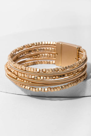 Scarlett Metallic Beaded Bracelet: Gold - The Collective Park City