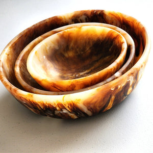 Serving Bowls - Set of 3 bowls - Hand - poured Resin: Tiger - The Collective Park City