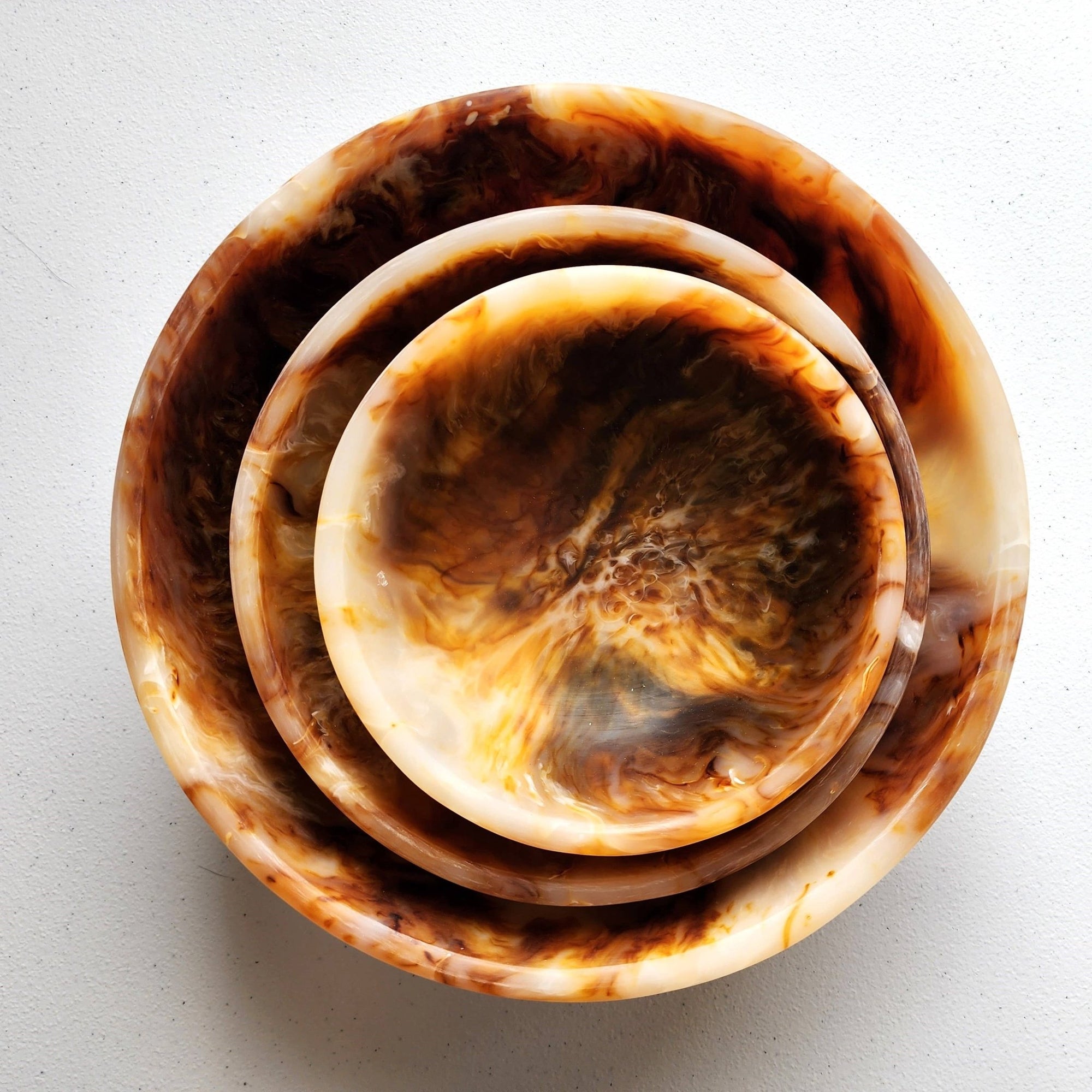 Serving Bowls - Set of 3 bowls - Hand - poured Resin: Tiger - The Collective Park City