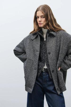 Short Mouliné Coat - The Collective Park City