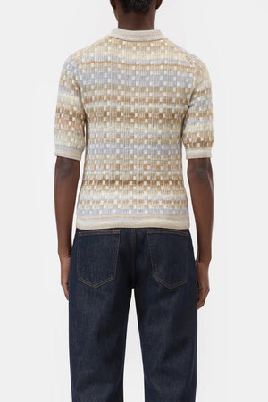 Short Sleeve Knit Polo - Clay/Beige - The Collective Park City