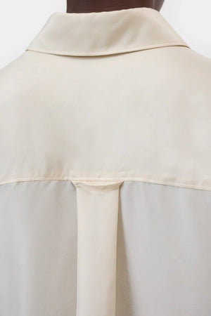 Silk Utility Button Down Shirt - Ecru - The Collective Park City