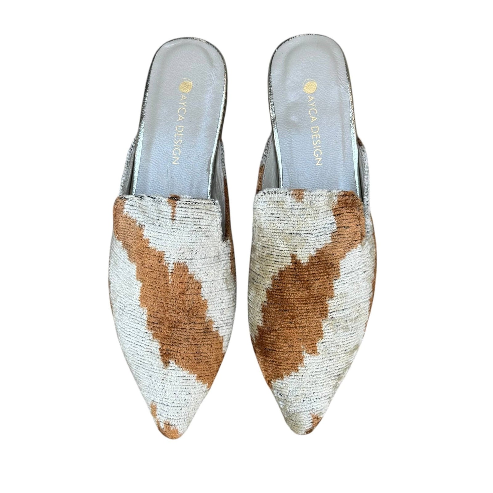 Silk Velvet Ikat Point Toe Slide - The Collective Park City
