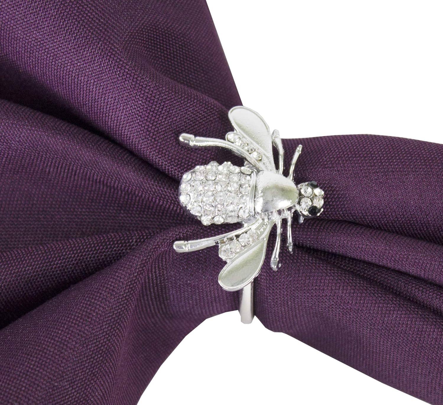 Silver Bejeweled Bumble Bee Napkin Ring - The Collective Park City