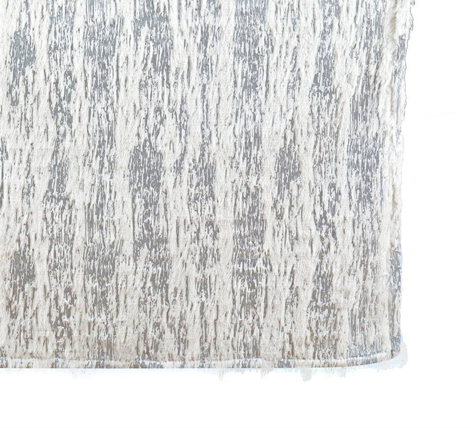 Silver Brushed Foil Faux Fur Table Runner - The Collective Park City