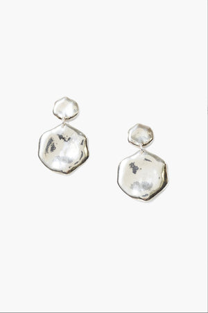 Silver Hexagon Coin Earrings - The Collective Park City