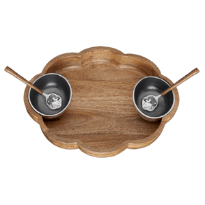 Silver Lining Wooden Bowl with 2 Bowls & 2 Cloud Spoons - The Collective Park City