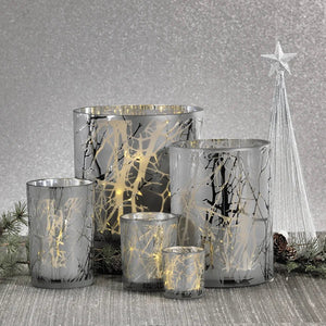 Silver Plated Hurricane Lamp - 9.5" - The Collective Park City