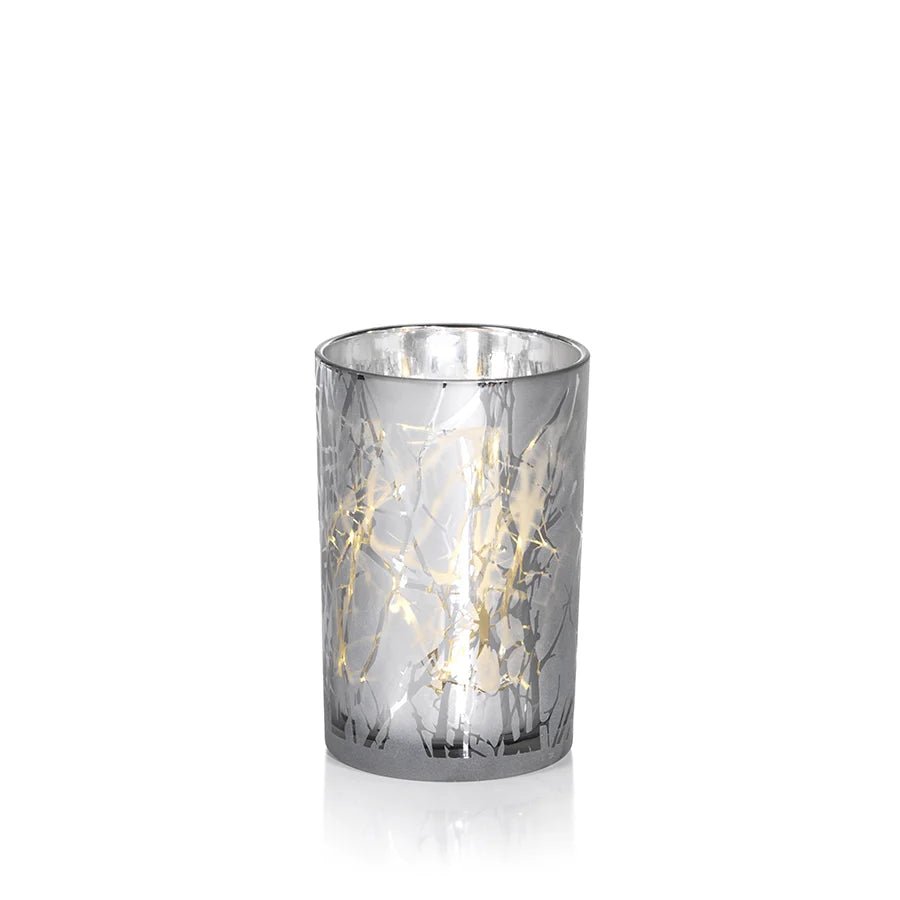 Silver Plated Hurricane Lamp - 9.5" - The Collective Park City