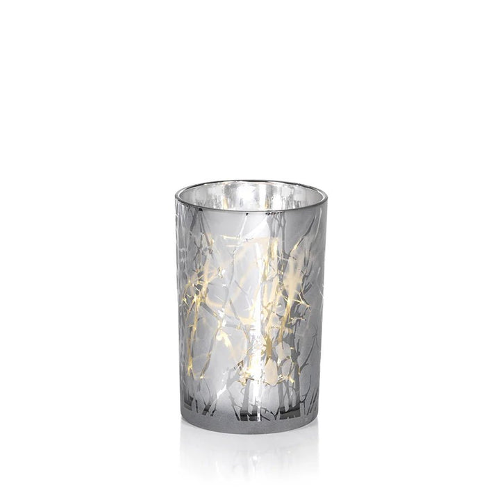 Silver Plated Hurricane Lamp - 9.5" - The Collective Park City