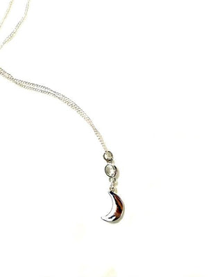 Silver Plated Moon Necklace - The Collective Park City