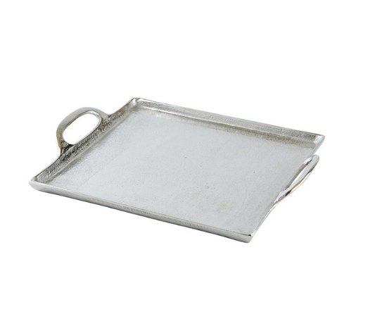 Silver Square Aluminum Tray - Lg - The Collective Park City