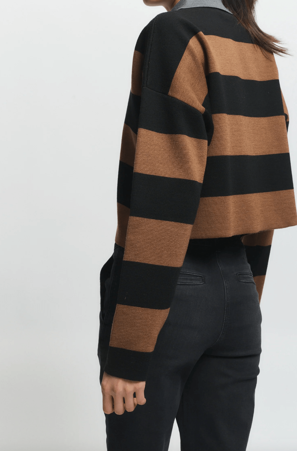 Simira Striped Knit Polo Top - The Collective Park City