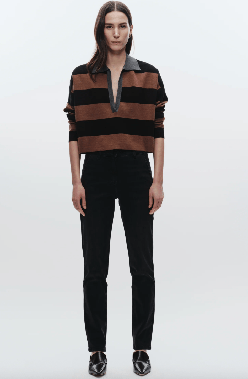 Simira Striped Knit Polo Top - The Collective Park City