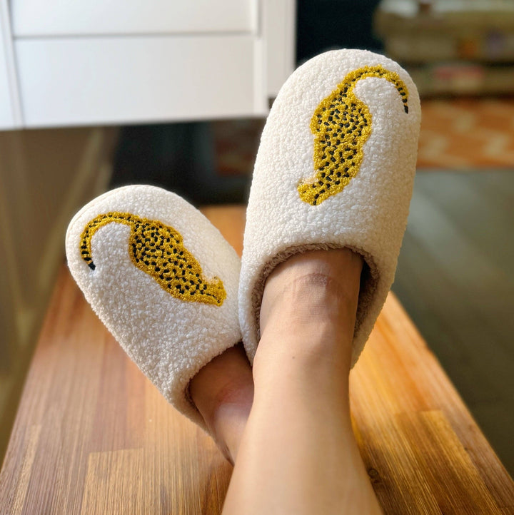 Sitting So Cool Cheetah Lounge Slippers: S/M - The Collective Park City