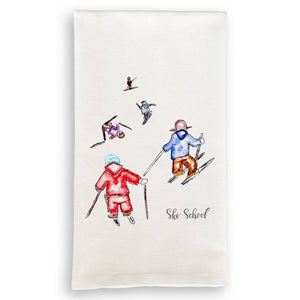 Ski School: White Guest Towel / No, Keep Words / - The Collective Park City