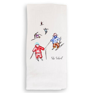 Ski School: White Guest Towel / No, Keep Words / - The Collective Park City