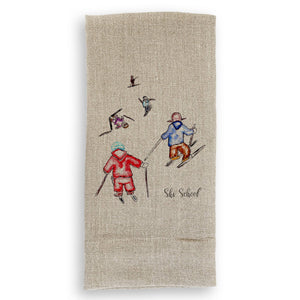 Ski School: White Guest Towel / No, Keep Words / - The Collective Park City