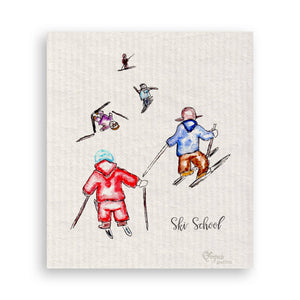 Ski School: White Guest Towel / No, Keep Words / - The Collective Park City