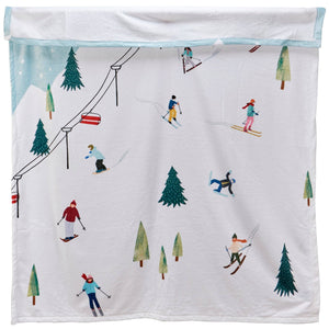 Skiing Fun Throw Blanket - The Collective Park City