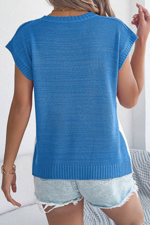 Sleeveless Colorblock Knit Sweater - The Collective Park City