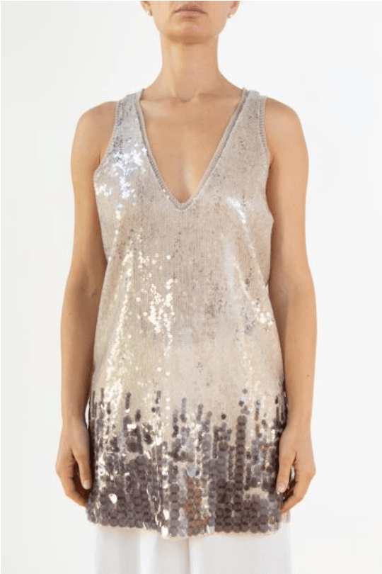 Sleeveless Sequined Blouse - The Collective Park City