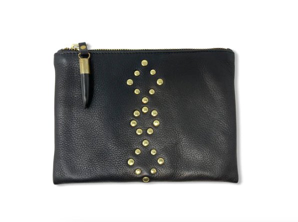 Small Stud Zip Clutch - The Collective Park City