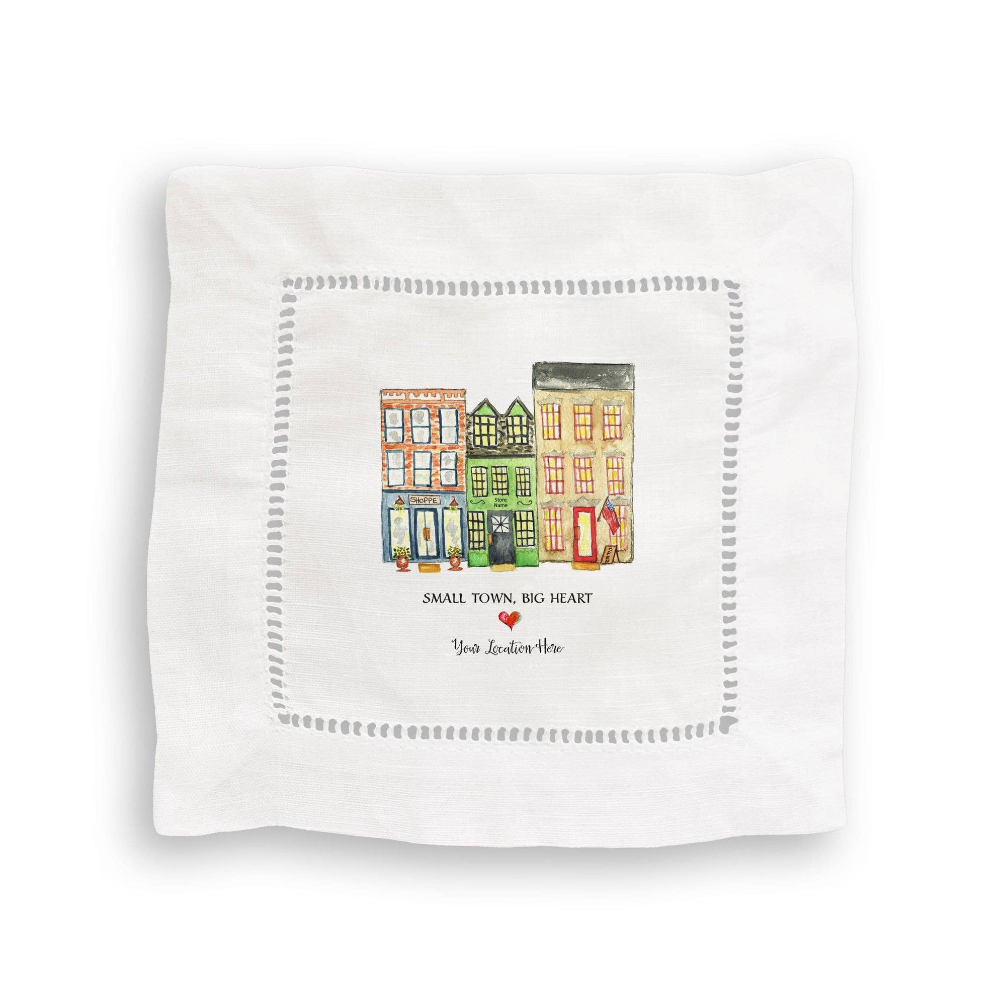 Small Town Big Heart with Location: White Guest Towel / - The Collective Park City