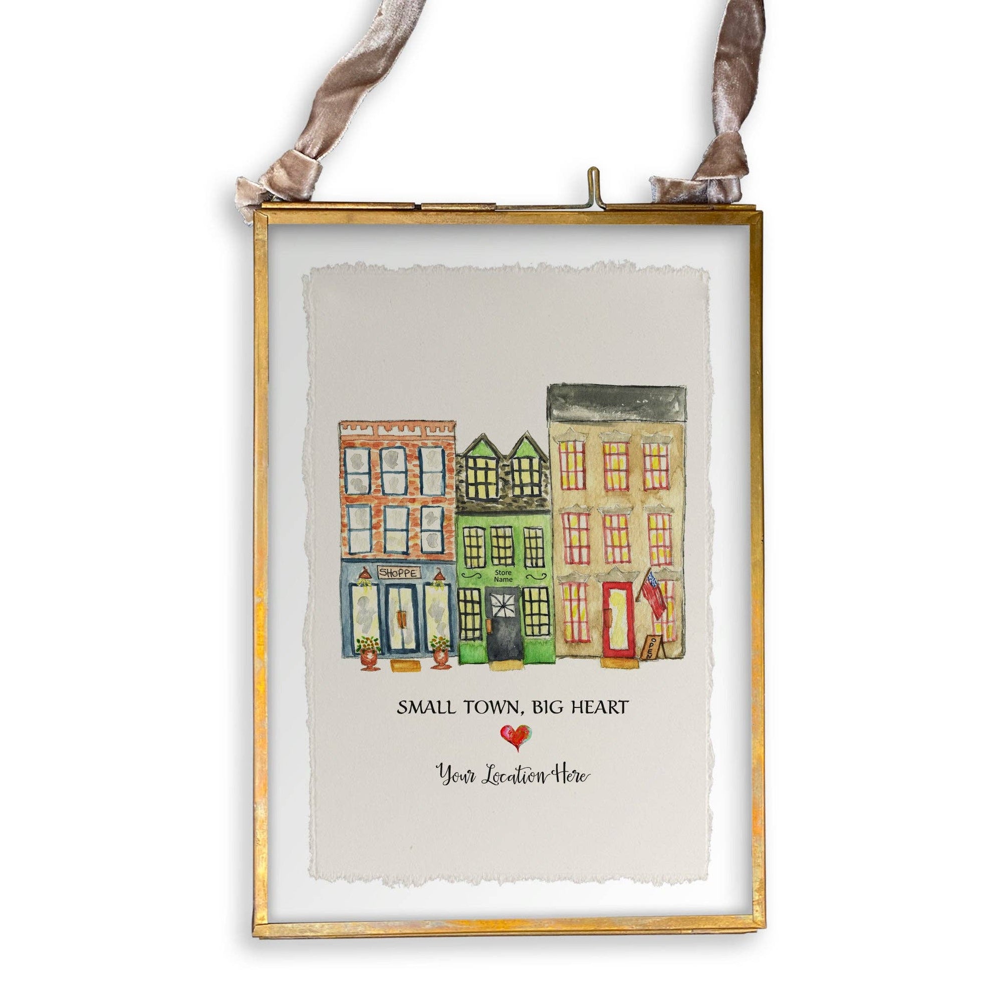 Small Town Big Heart with Location: White Guest Towel / - The Collective Park City