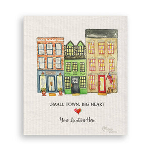 Small Town Big Heart with Location: White Guest Towel / - The Collective Park City