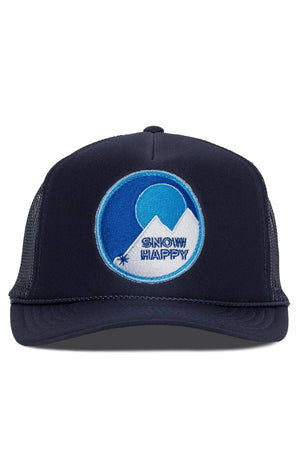 Snow Happy Trucker Hat - Navy - The Collective Park City