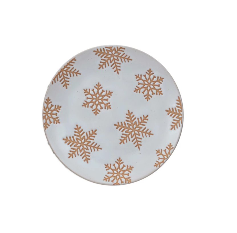 Snowflake Stoneware Plate - The Collective Park City