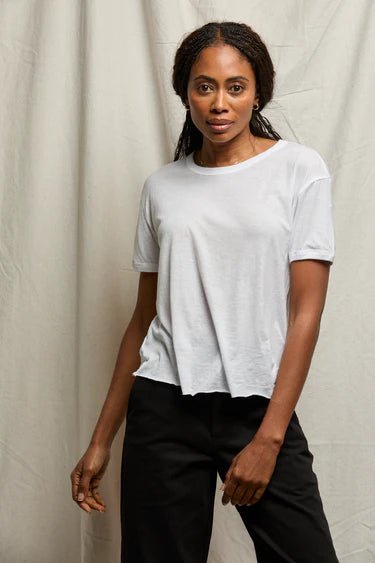 Sofia Crew Neck Tee - White - The Collective Park City