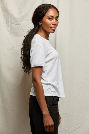 Sofia Crew Neck Tee - White - The Collective Park City
