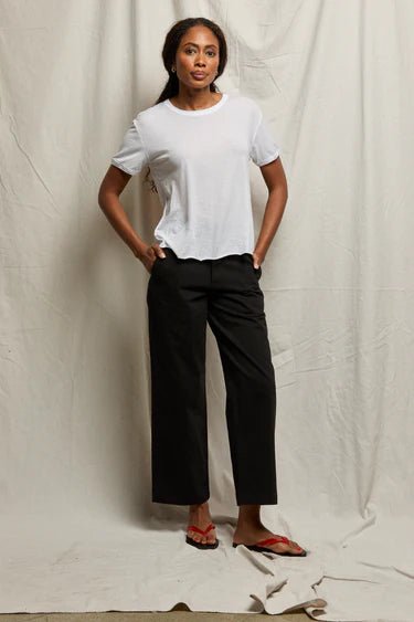 Sofia Crew Neck Tee - White - The Collective Park City