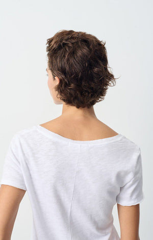 Sonoma V-Neck Tshirt - Blanc - The Collective Park City